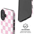 Pink and White Checkerboard iPhone 16 Plus Magsafe Impact Case